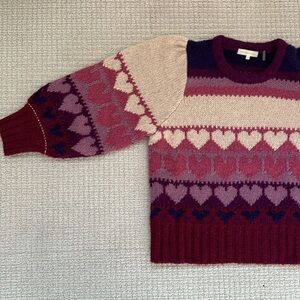 LoveShackFancy Crew Neck Heart Sweater. Never worn, perfect condition.